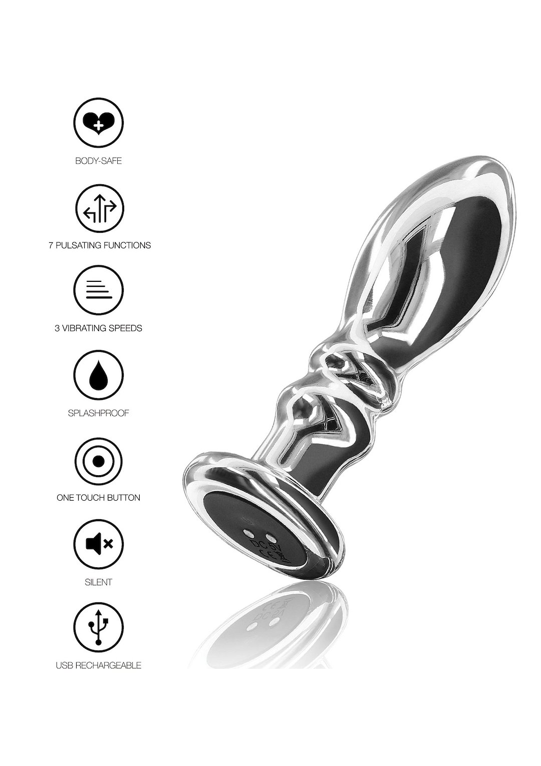 ToyJoy Buttocks Vibrating Metal Buttplug L — zdjęcie 3