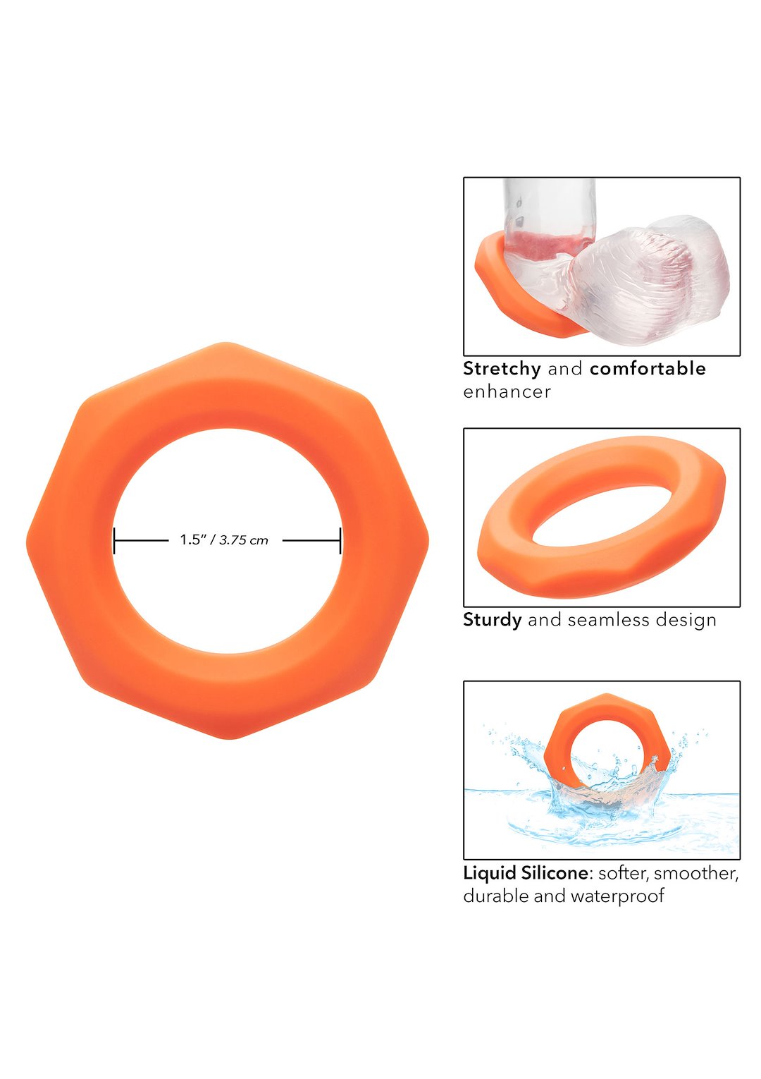 CalExotics Alpha Liquid Silicone Sexagon Ring — zdjęcie 4