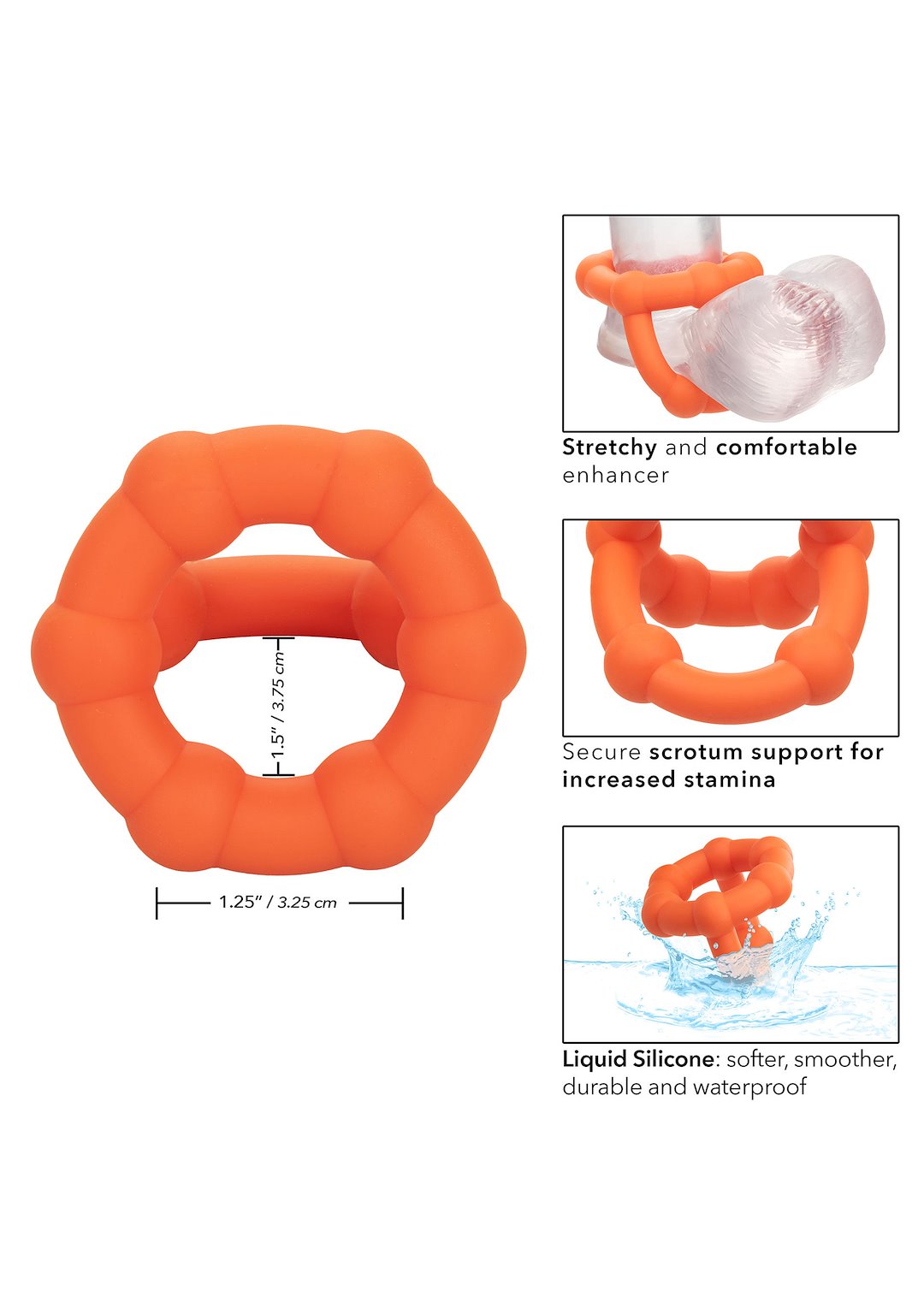 CalExotics Alpha Liquid Silicone All Star Ring — zdjęcie 4
