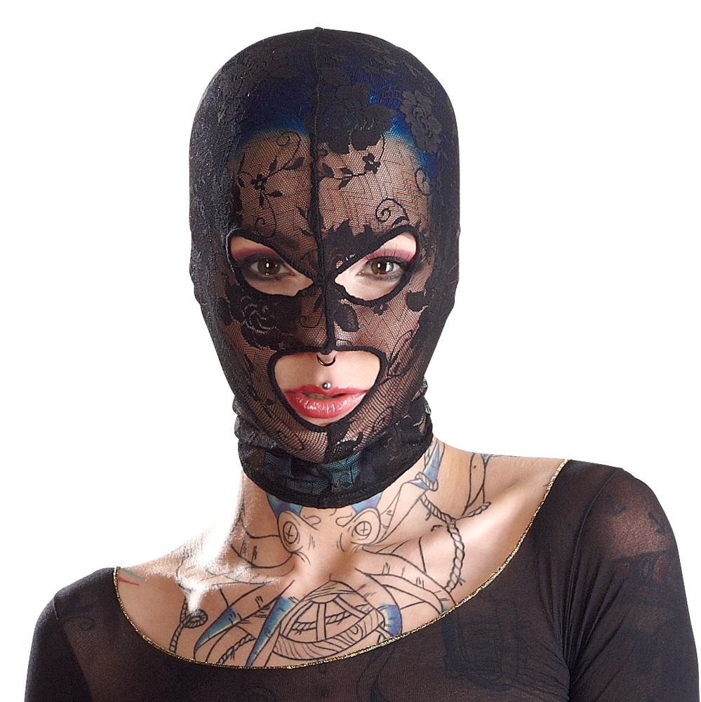 Bad Kitty - Koronkowa maska BK z otworami na oczy i usta — zdjęcie 2
