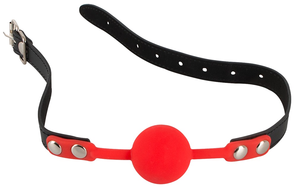 Czerwony silikonowy knebel kula Bad Kitty r. 4cm — zdjęcie 3