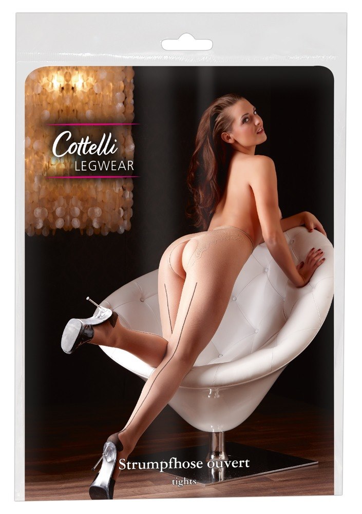 Cottelli Legwear - Rajstopy z dziurk¹ be¿owe rozm. 1 — zdjęcie 2
