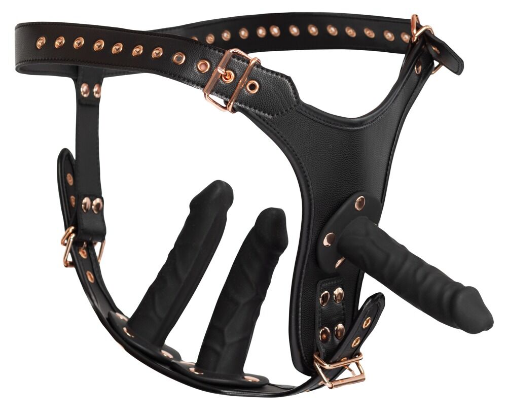 Strap-on z 3 dildami L/XL Bad Kitty — zdjęcie 4