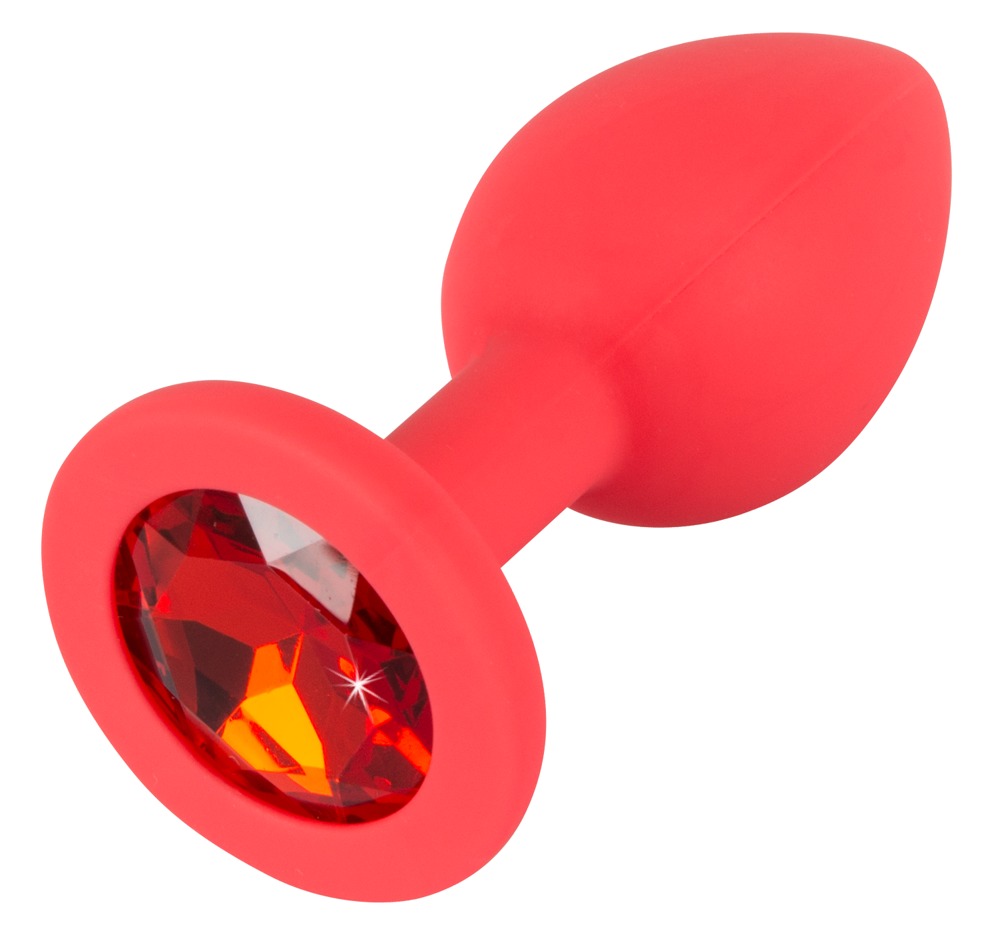 Colorful Joy - Korek analny silikonowy Joy Jewel czerwony 7,2 cm — zdjęcie 2