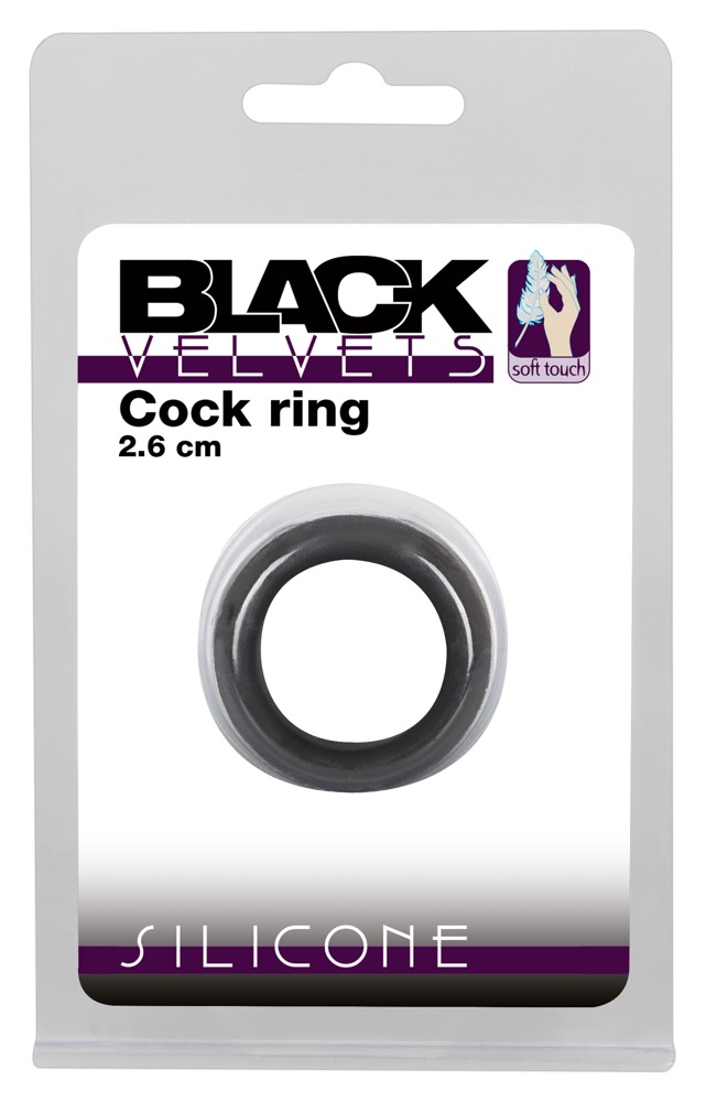 Silikonowy piercieñ na penisa Black Velvets 2,6cm