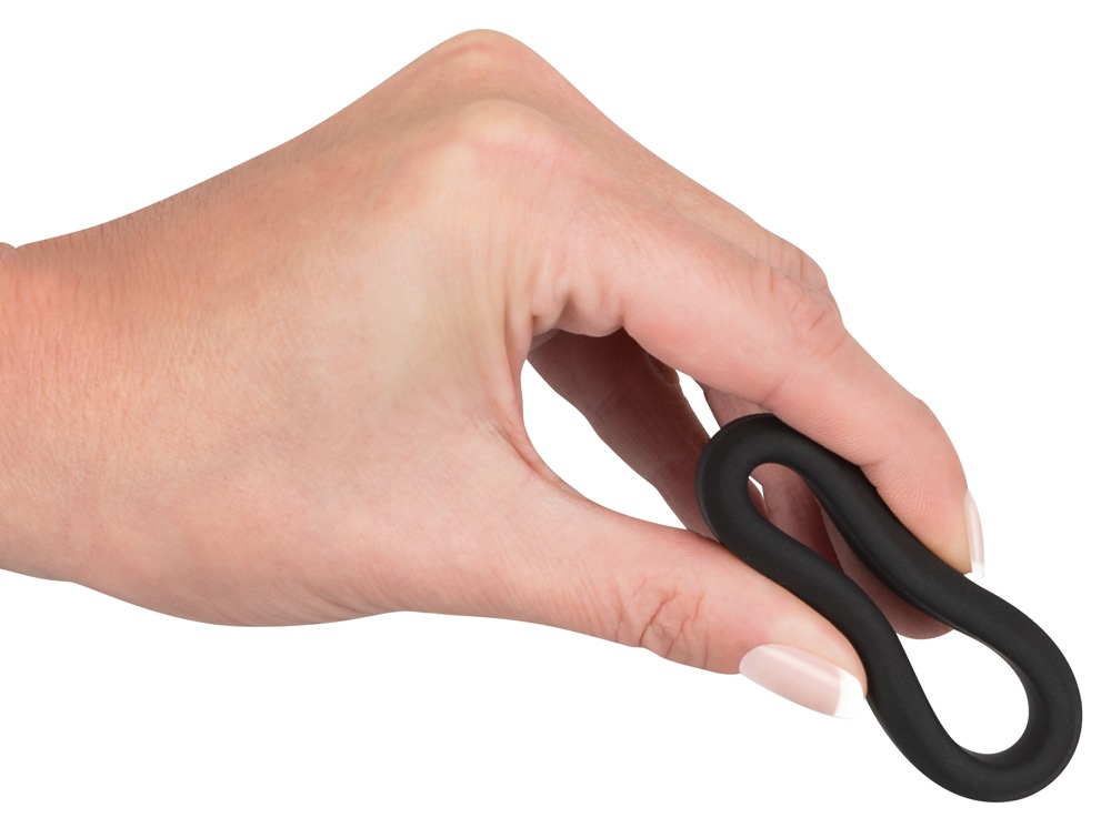 Silikonowy piercieñ na penisa Black Velvets 3,8cm — zdjęcie 4