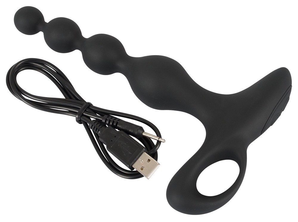 Black Velvets - Koraliki analne z wibracjami 20 cm Black Velvet — zdjęcie 4