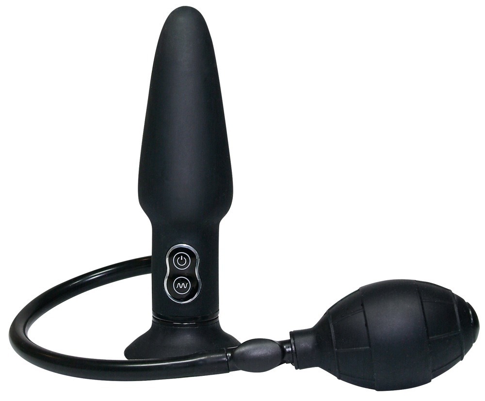 You2Toys - Korek analny silikonowy z wibracjami pompowany True Black 17 cm — zdjęcie 2
