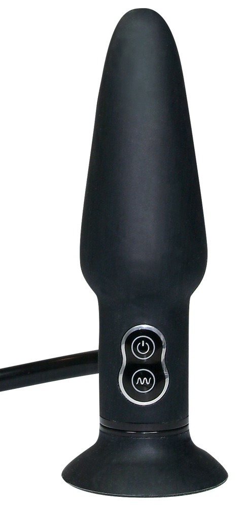 You2Toys - Korek analny silikonowy z wibracjami pompowany True Black 17 cm — zdjęcie 3