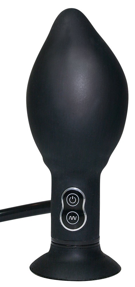 You2Toys - Korek analny silikonowy z wibracjami pompowany True Black 17 cm — zdjęcie 4
