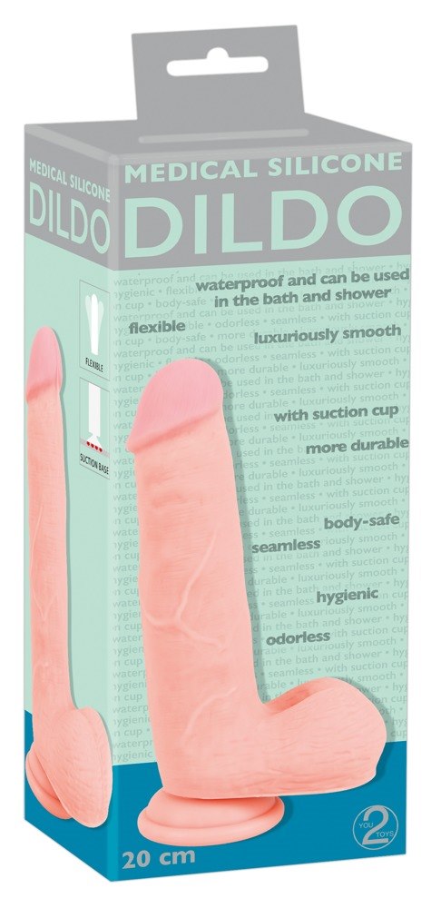 Medical Silicone - Dildo silikonowe medyczne z przyssawk¹ 20 cm