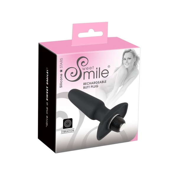 Korek analny silikonowy z wibracjami 10 cm Sweet Smile