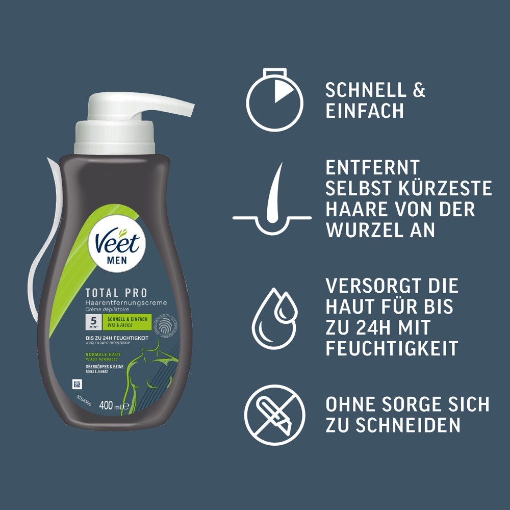 Krem do depilacji Veet Men TOTAL PRO 400ml — zdjęcie 4