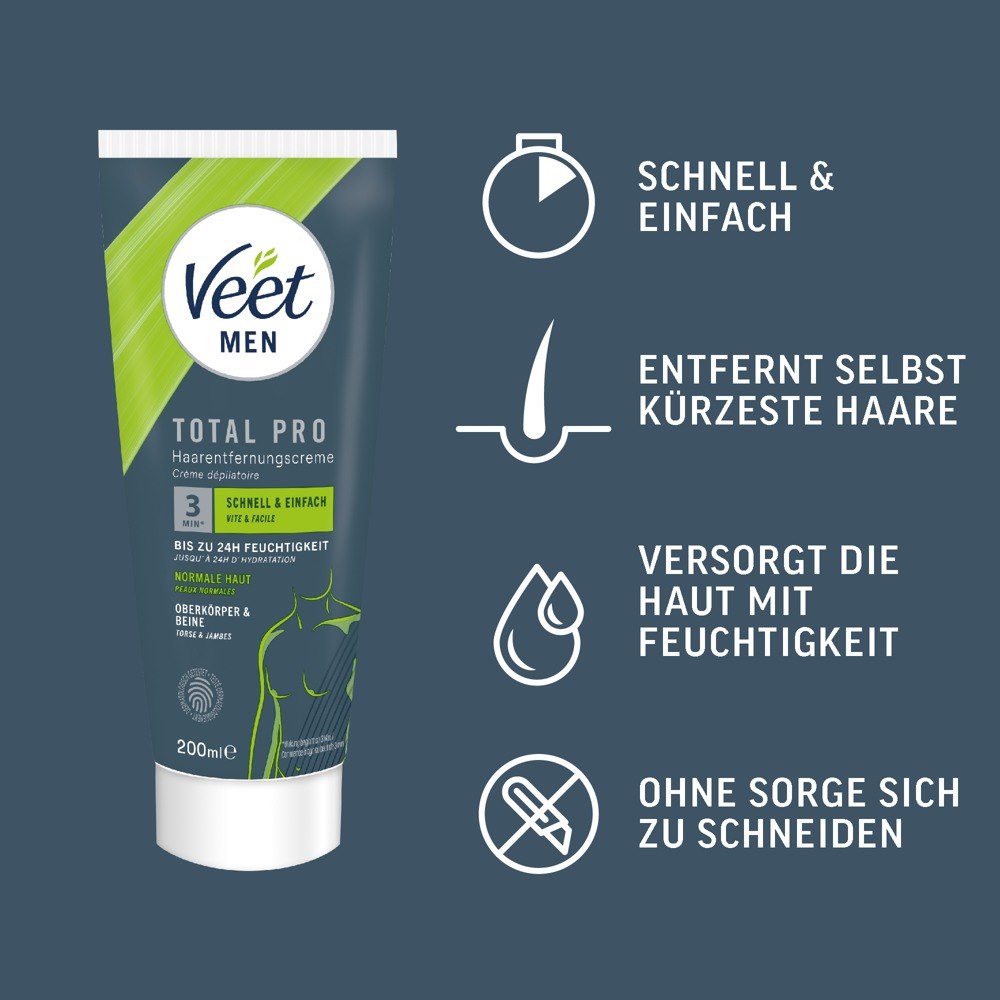Krem do depilacji Veet Men TOTAL PRO 200ml — zdjęcie 4