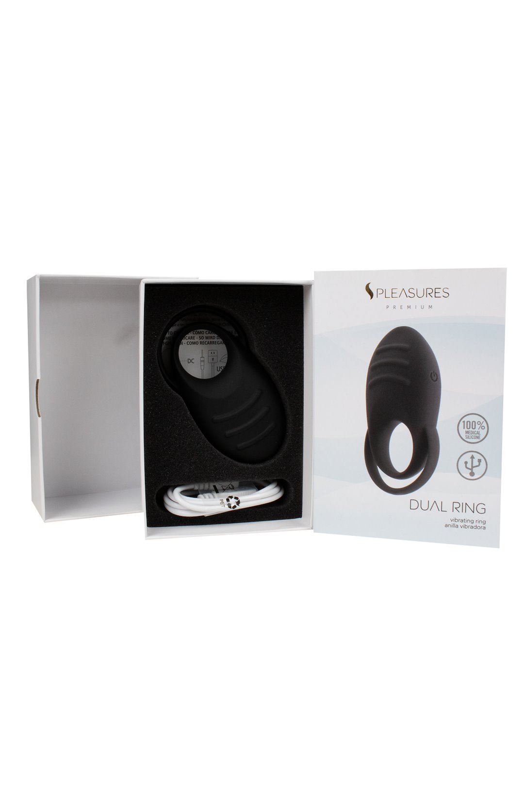 S Pleasures Premium Line - DUAL COCK RING - BLACK — zdjęcie 4