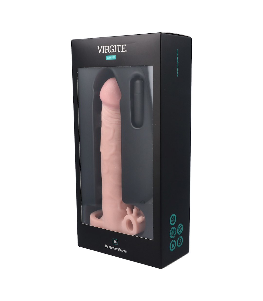 VIRGITE - SLEEVES - REALISTIC PENIS SHEATH S5 FLESH 19 CM W/ VIBRATION