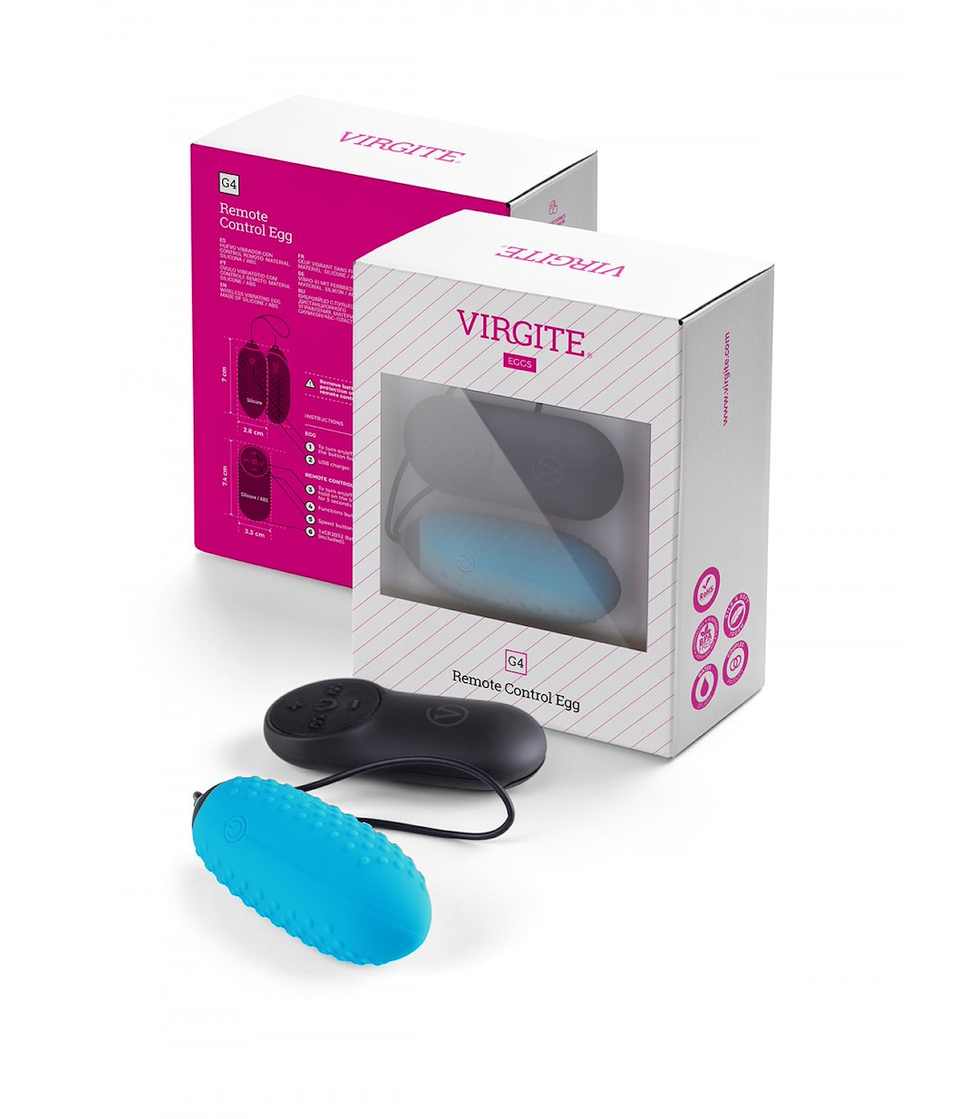 VIRGITE - EGGS - G4 RECHARGEABLE PINK VIBRATING EGG