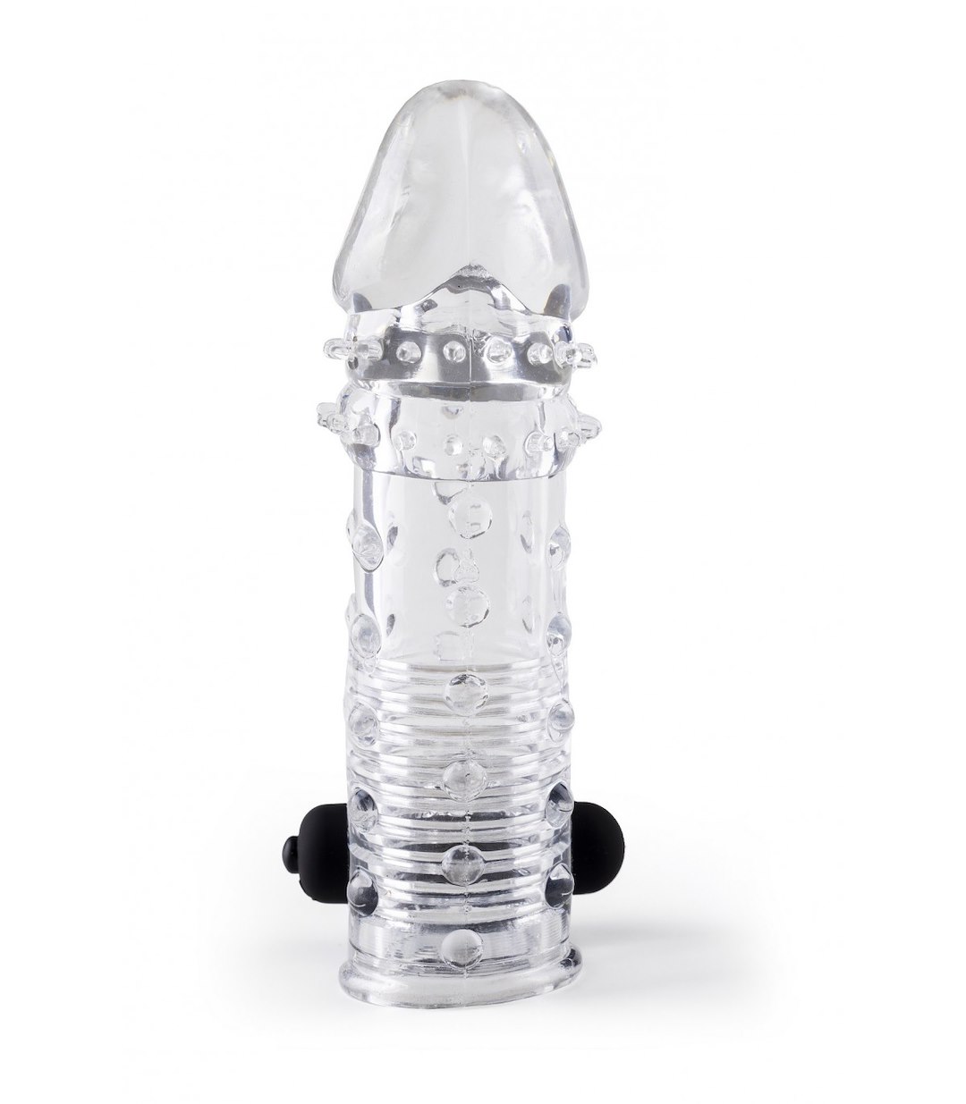 VIRGITE - SLEEVES - REALISTIC PENIS SHEATH S11 TRANSPARENT 15'5 CM W/ VIBRATION — zdjęcie 2