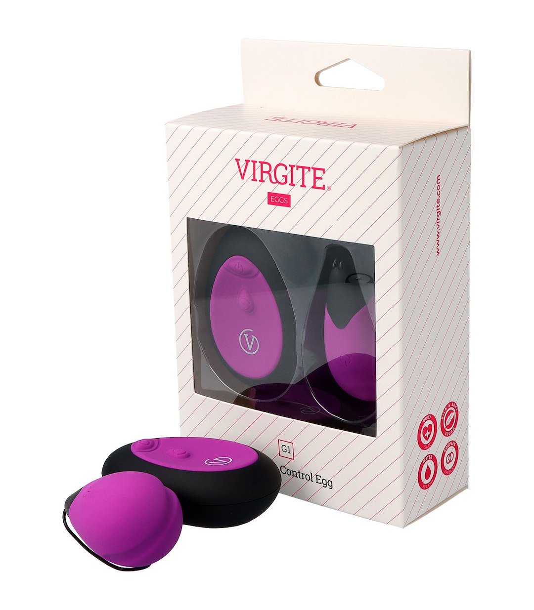 VIRGITE - EGGS - G1 RECHARGEABLE EGG WITH REMOTE CONTROLLER PURPLE — zdjęcie 2