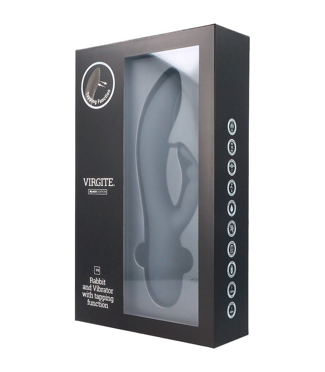 VIRGITE - BLACK EDITION - V9 BLACK RECHARGEABLE TAPPING VIBRATOR — zdjęcie 2