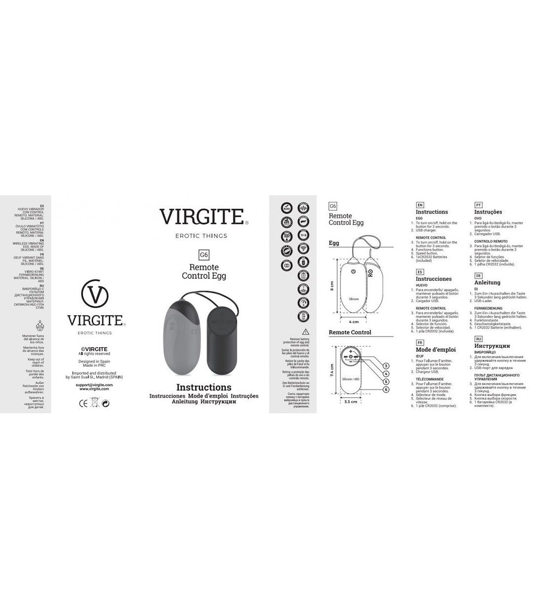 VIRGITE - EGGS - G6 RECHARGEABLE BLACK VIBRATING EGG — zdjęcie 3