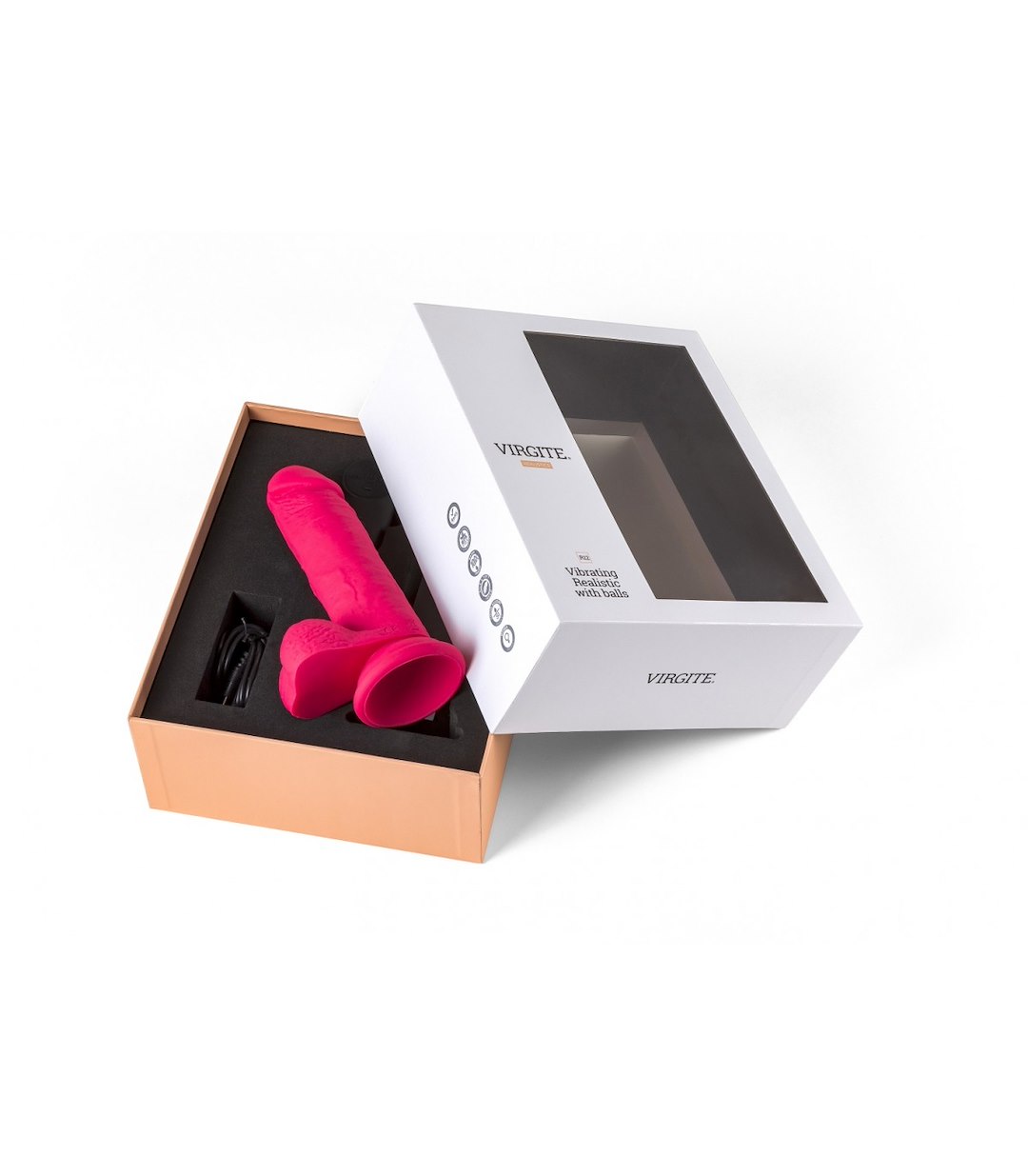 VIRGITE - REALISTICS - REALISTIC VIBRATOR "R12" PINK 14.4CM W/ — zdjęcie 3