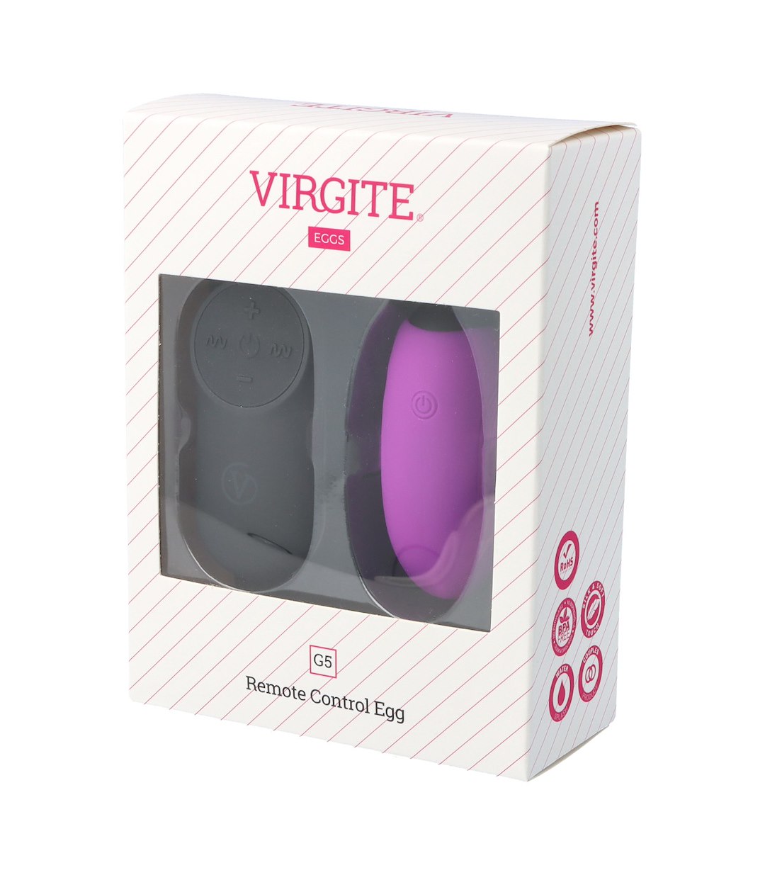 VIRGITE - EGGS - G5 RECHARGEABLE PURPLE VIBRATING EGG — zdjęcie 3