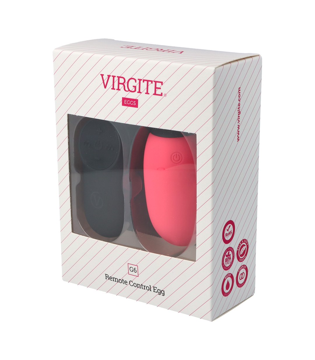 VIRGITE - EGGS - G6 RECHARGEABLE PINK VIBRATING EGG — zdjęcie 3
