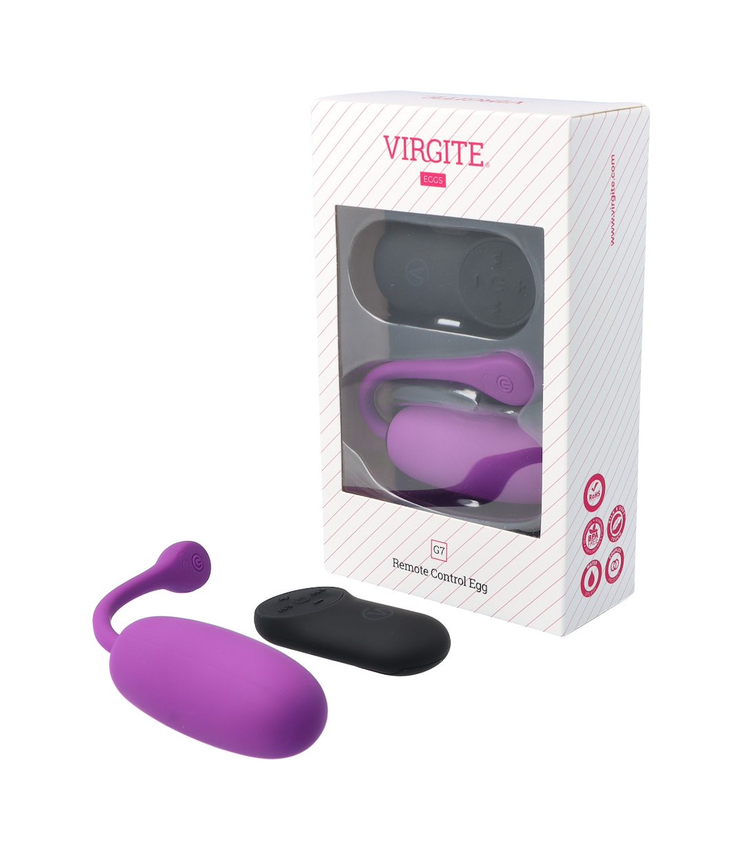 VIRGITE - EGGS - G7 RECHARGEABLE PURPLE VIBRATING EGG — zdjęcie 3