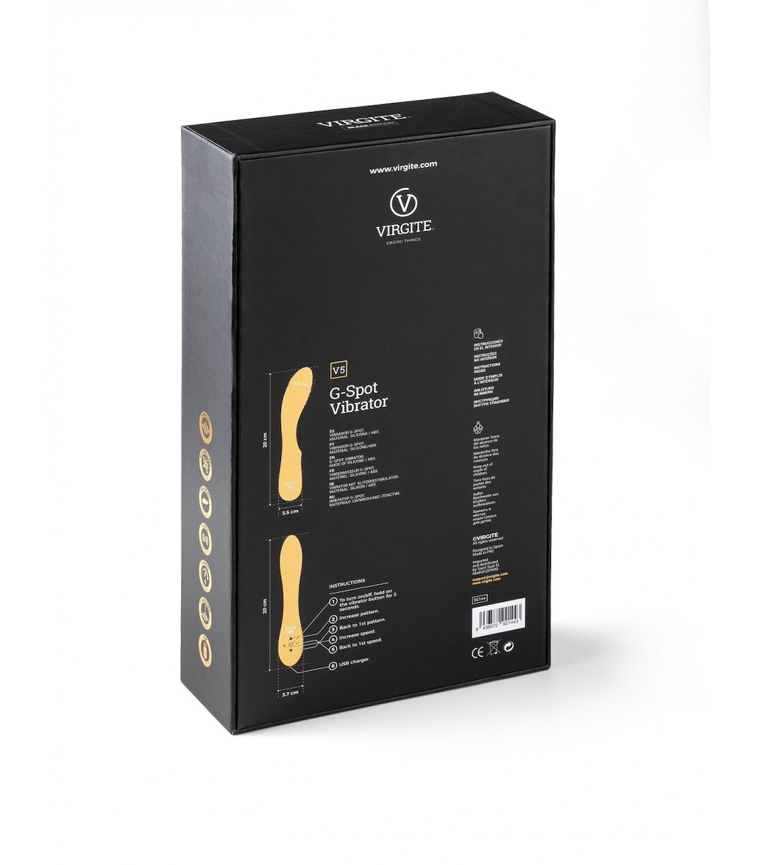 VIRGITE - BLACK EDITION - V5 BLACK EDITION RECHARGEABLE VIBRATOR — zdjęcie 3
