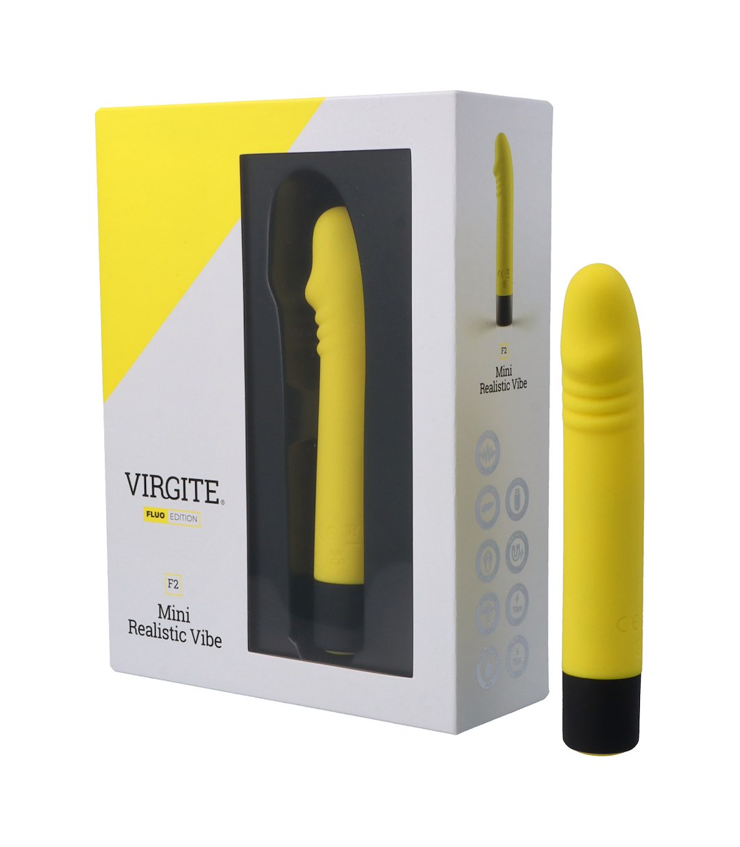 VIRGITE - FLUO - F2 FLUO SILICONE RECHARGEABLE VIBRATOR — zdjęcie 3