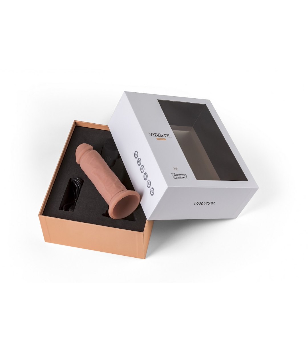 VIRGITE - REALISTICS - REALISTIC VIBRATOR "R11" FLESH 14.4CM W/ REMOTE CONTROL — zdjęcie 4