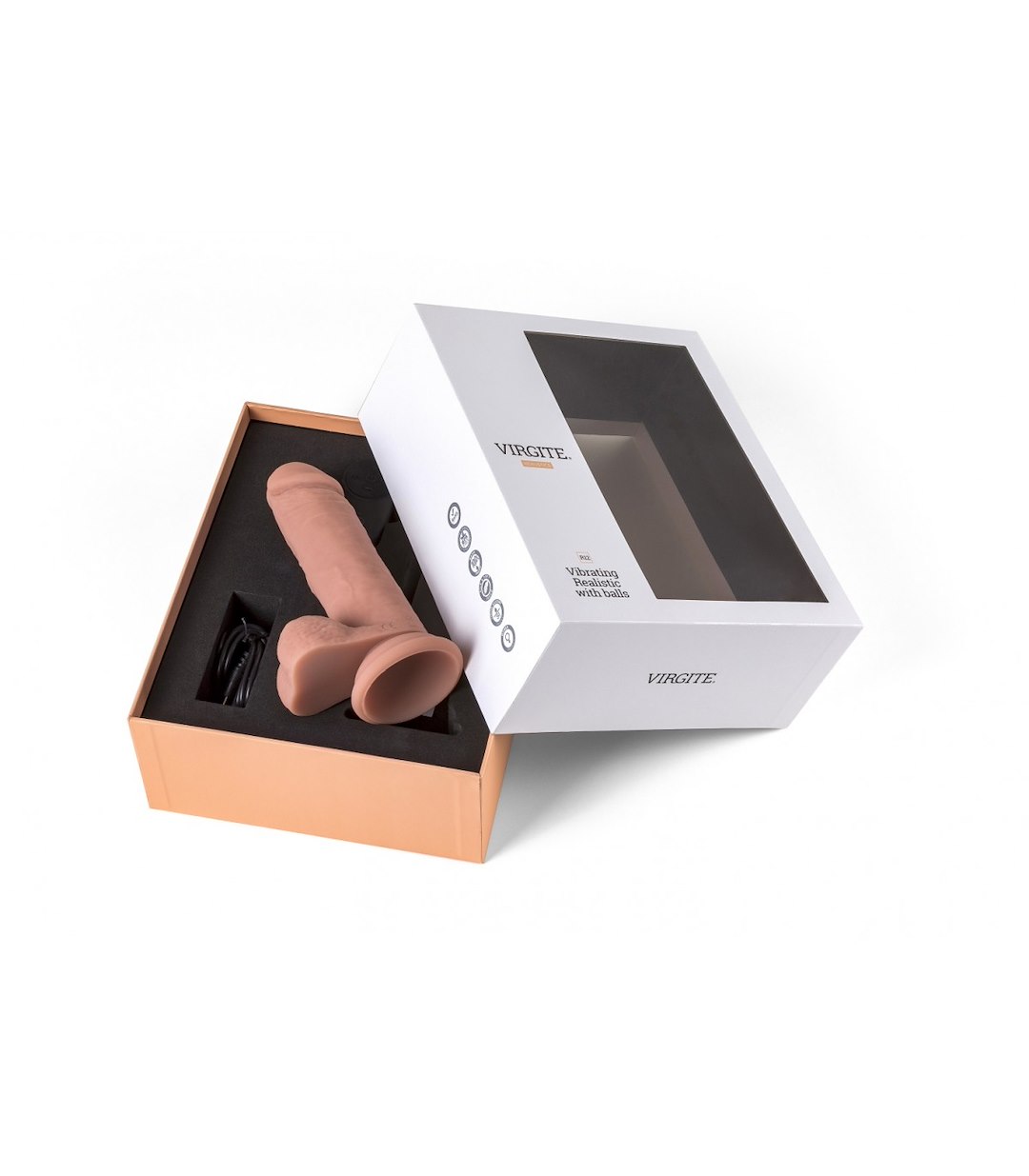 VIRGITE - REALISTICS - REALISTIC VIBRATOR "R12" FLESH 14.4CM W/ REMOTE CONTROL — zdjęcie 4