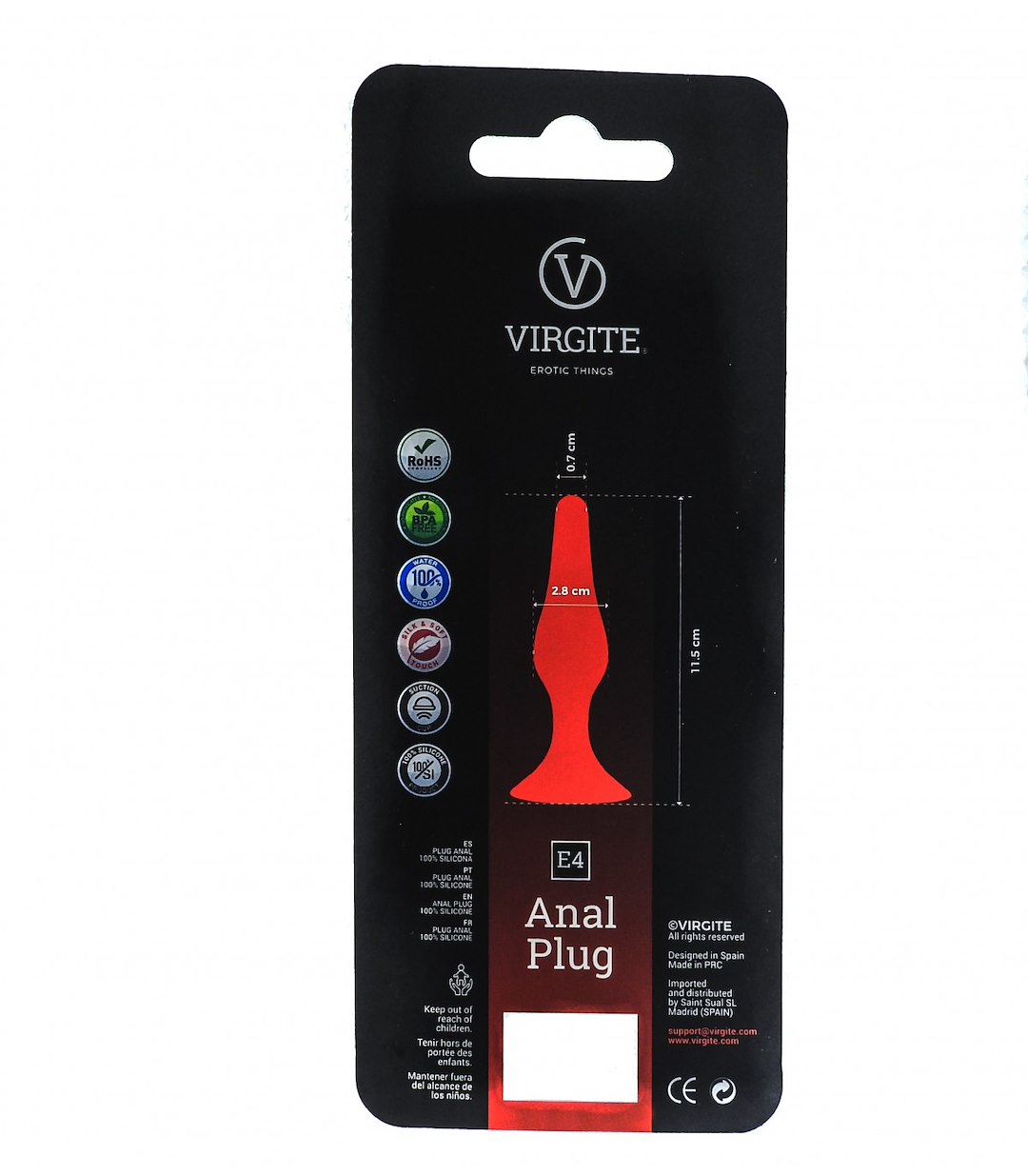 VIRGITE - ESSENTIALS - ANAL PLUG E4 PINK — zdjęcie 4