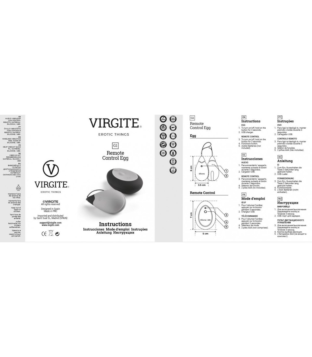 VIRGITE - EGGS - G1 RECHARGEABLE PINK EGG WITH REMOTE CONTROL — zdjęcie 4
