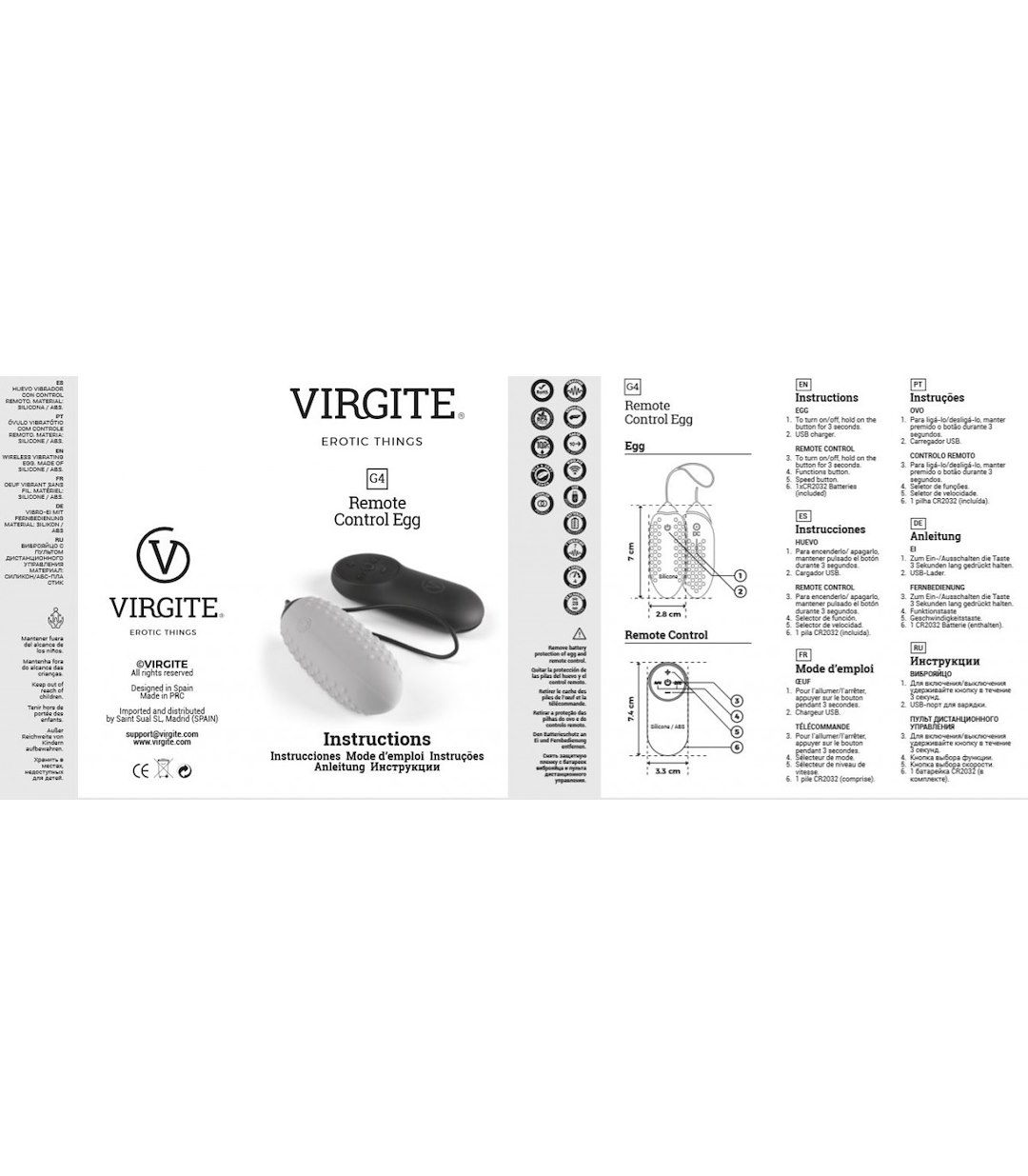 VIRGITE - EGGS - G4 RECHARGEABLE PINK VIBRATING EGG — zdjęcie 4