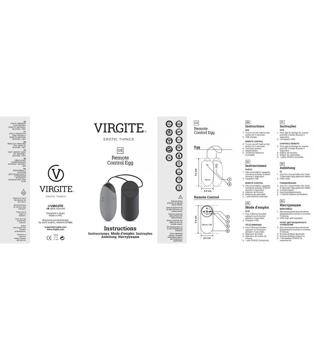 VIRGITE - EGGS - VIBRATOR EGG G5 RECHARGEABLE BLACK — zdjęcie 4