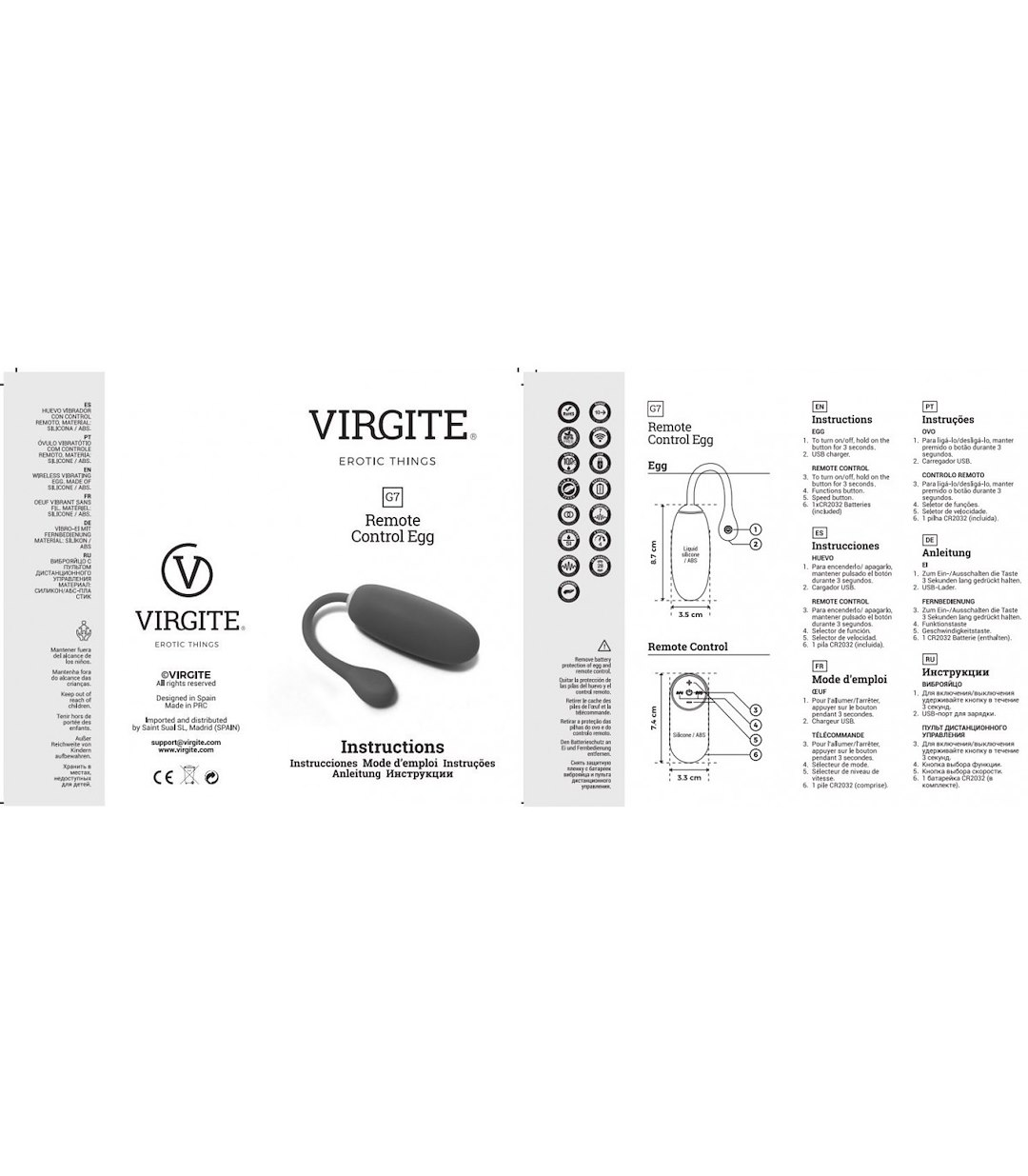 VIRGITE - EGGS - G7 RECHARGEABLE PINK VIBRATING EGG — zdjęcie 4