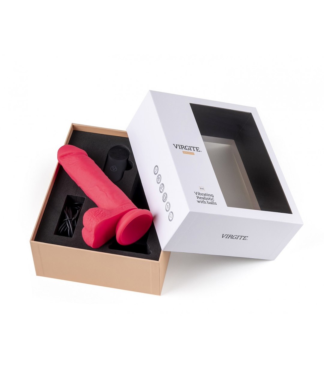 VIRGITE - REALISTICS - REALISTIC VIBRATOR "R16" PINK 16 CM W/ R — zdjęcie 4