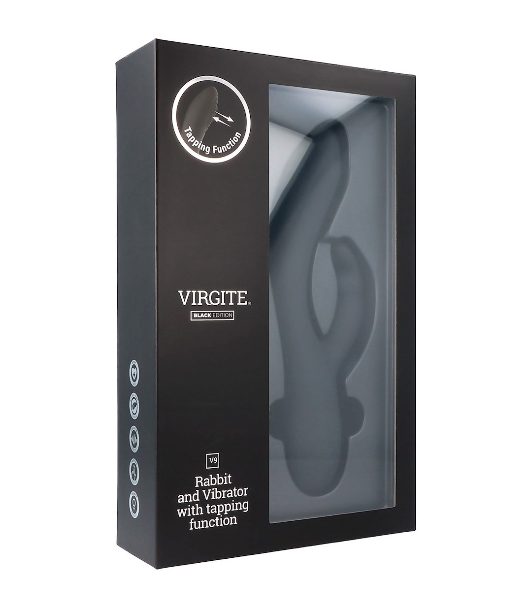 VIRGITE - BLACK EDITION - V9 BLACK RECHARGEABLE TAPPING VIBRATOR — zdjęcie 4