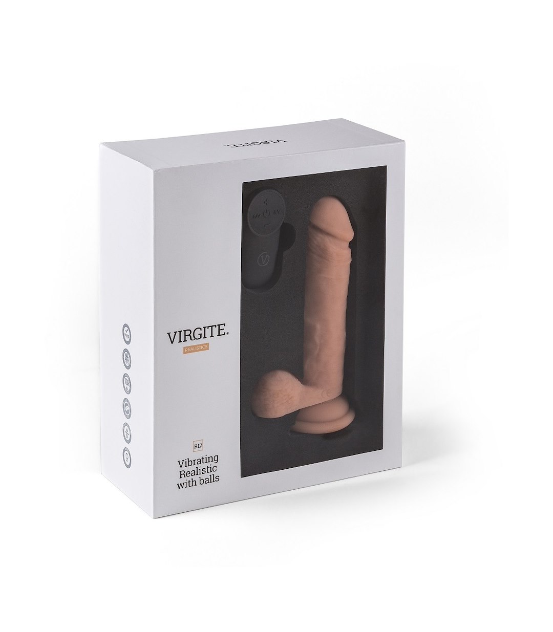 VIRGITE - REALISTICS - REALISTIC VIBRATOR "R12" FLESH 14.4CM W/ REMOTE CONTROL
