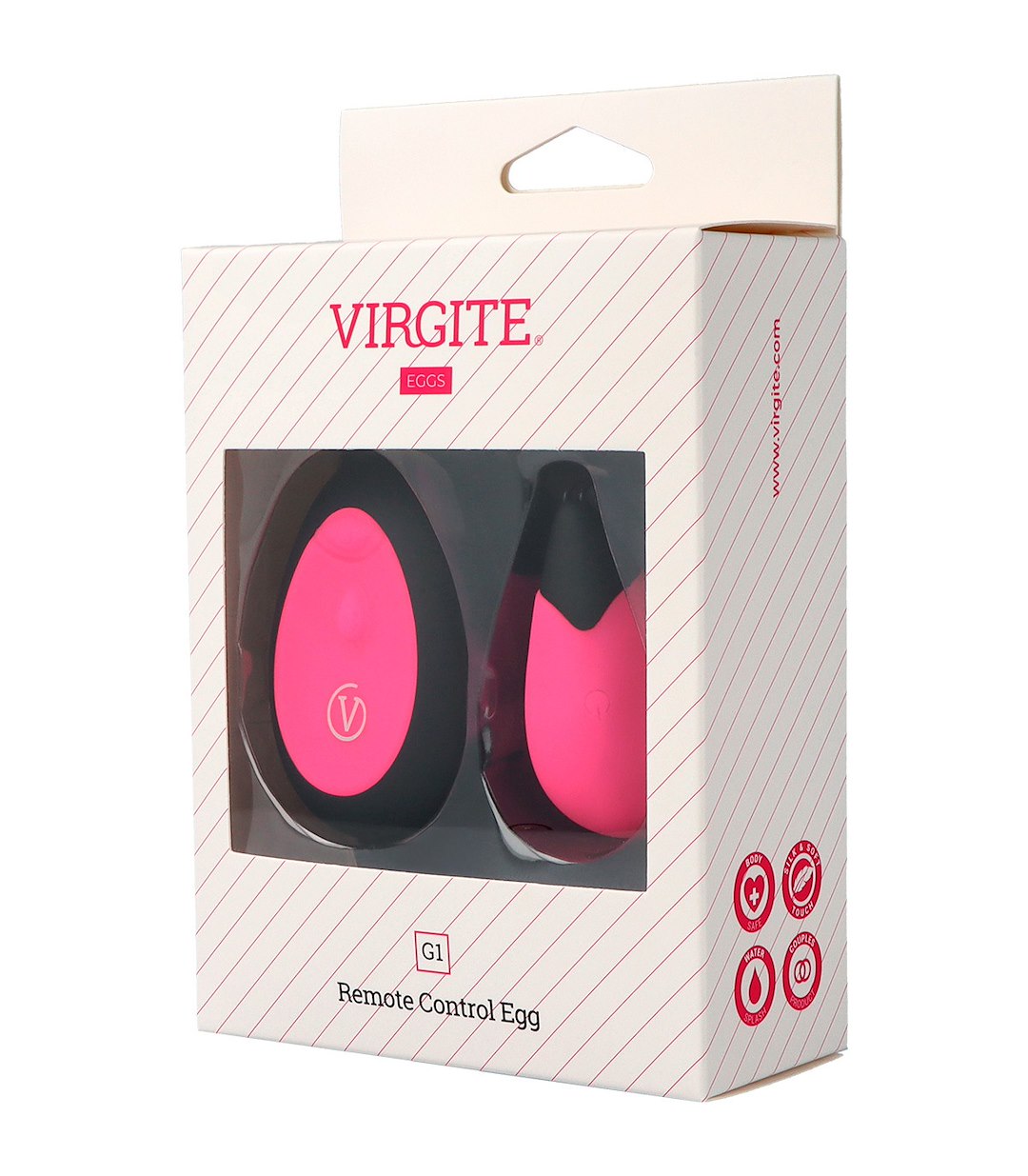 VIRGITE - EGGS - G1 RECHARGEABLE PINK EGG WITH REMOTE CONTROL