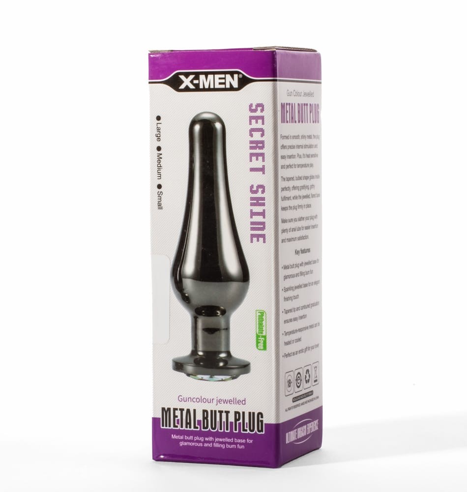 Korek analny Secret Shine Guncolour Jewelled 9,4cm X-MEN — zdjęcie 4