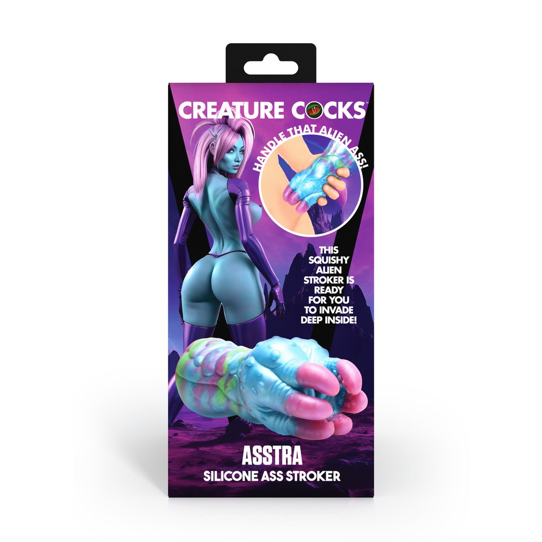 XR Brands - Asstra - Silicone Ass Stroker - Blue/Purple — zdjęcie 3