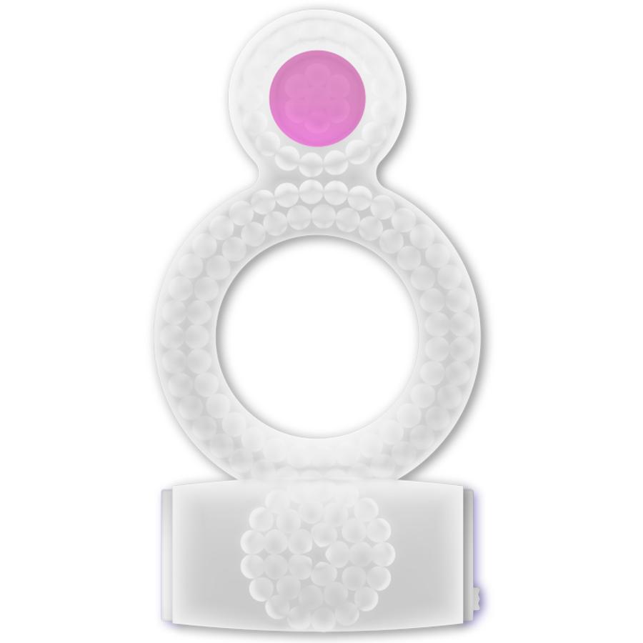CASUAL LOVE - RING VIBRATING DOUBLE PLEASURE TRANSPARENT — zdjęcie 2