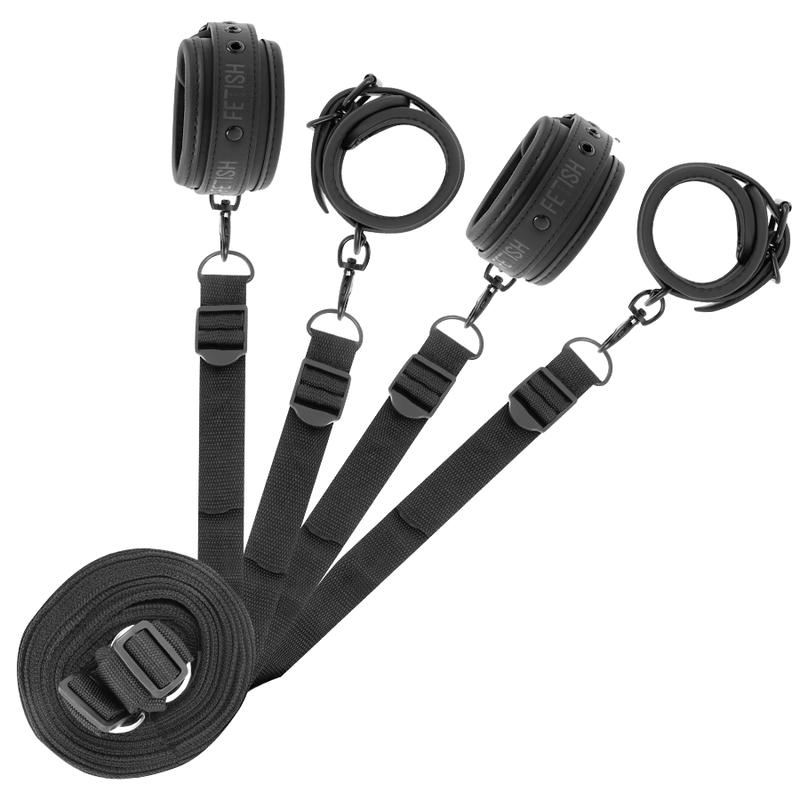 FETISH SUBMISSIVE - SET OF HANDCUFFS AND TIES WITH NOPRENE LINING — zdjęcie 2