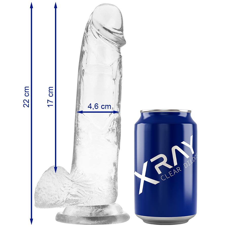 X RAY - CLEAR COCK WITH BALLS 22 CM -O- 4.6 CM — zdjęcie 2