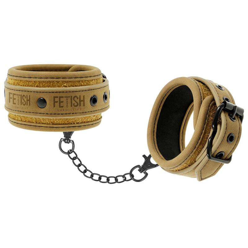 FETISH SUBMISSIVE ORIGEN - VEGAN LEATHER ANKLE CUFFS WITH NEOPRENE LINING — zdjęcie 2