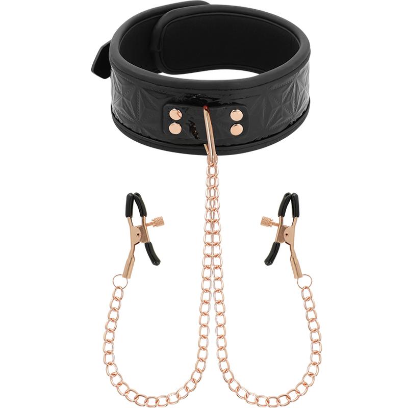 BEGME - BLACK EDITION COLLAR WITH NIPPLE CLAMPS WITH NEOPRENE LINING — zdjęcie 2