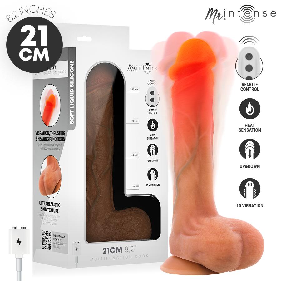 MR. INTENSE HIGH TECH - MR INTENSE - BRADLEY SILICONE VIBRATING DILDO WITH HEAT EFFECT AND REMOTE CONTROL 21 CM -O- 4.2 CM — zdjęcie 2